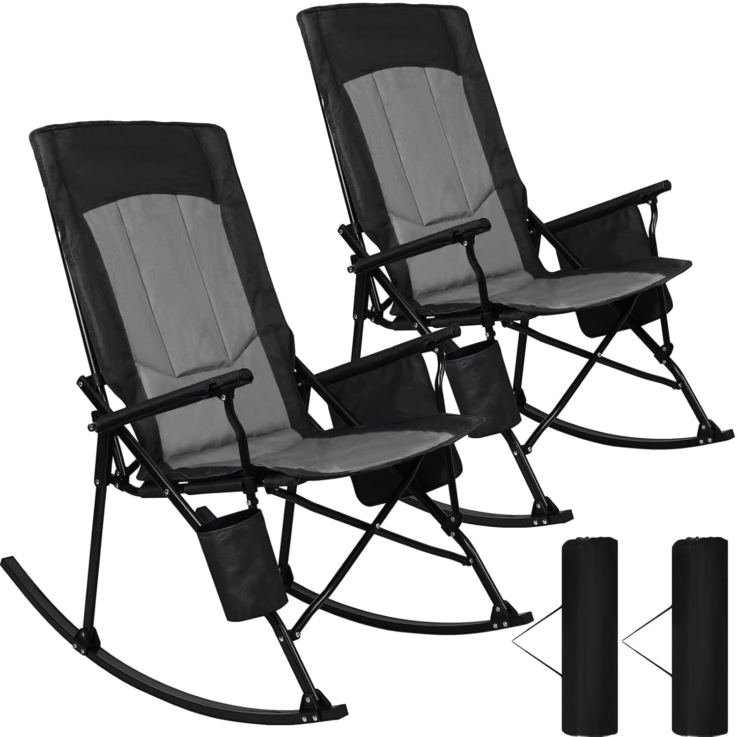 Outdoor Camping Rocker - كرسي هزاز محمول بظهر مرتفع ومساند