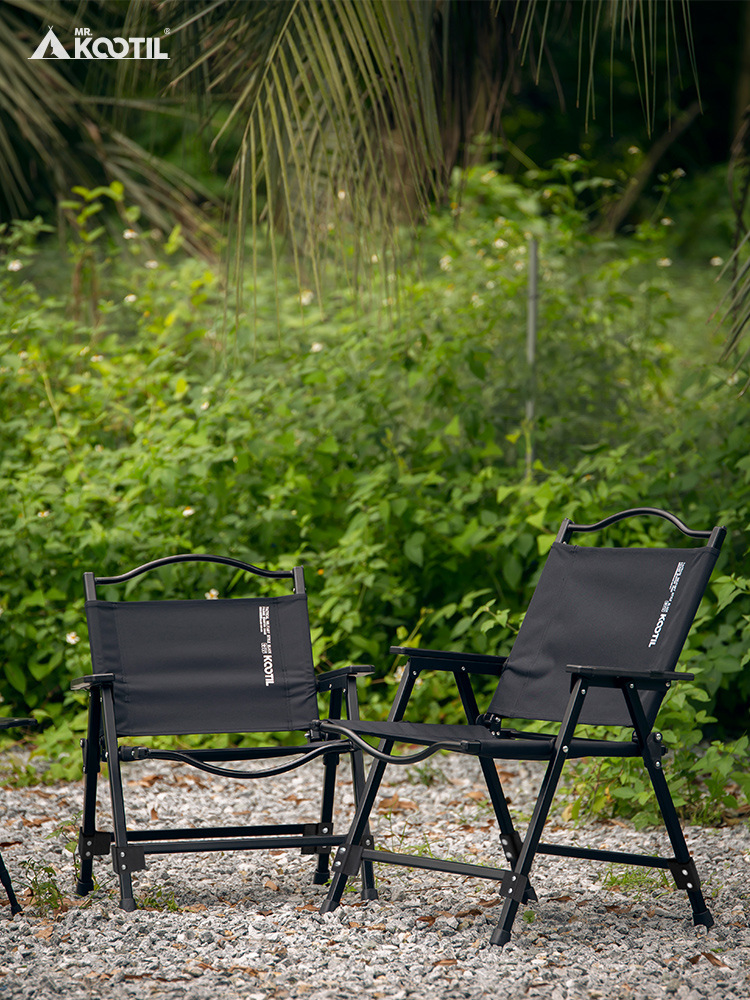 Outdoor Camping High Chair - كرسي تخييم قابل للطي ومحمول، مع
