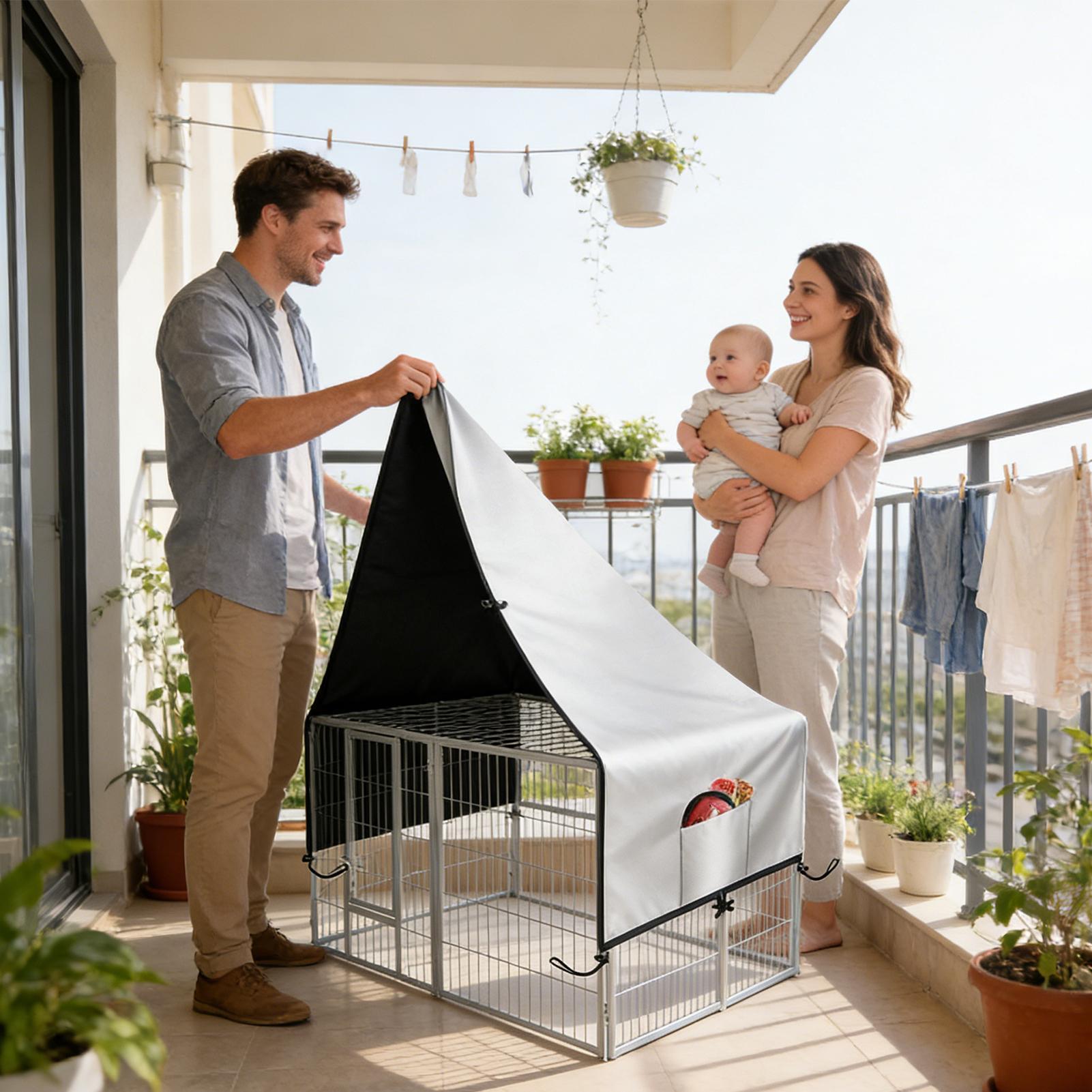 غطاء صندوق 210D أكسفورد الخصوص - مراجعة Outdoor Camping Dog Kennel وسعره