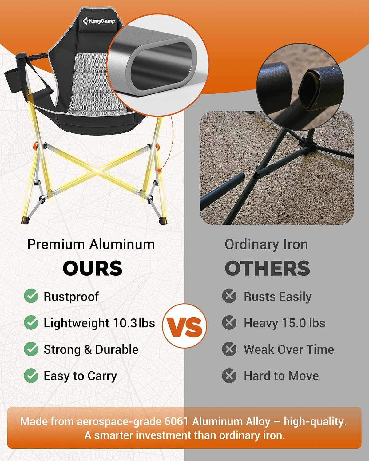 كرسي تخييم محمول على شكل أرجوح - مراجعة Outdoor Camping Rocker وسعره
