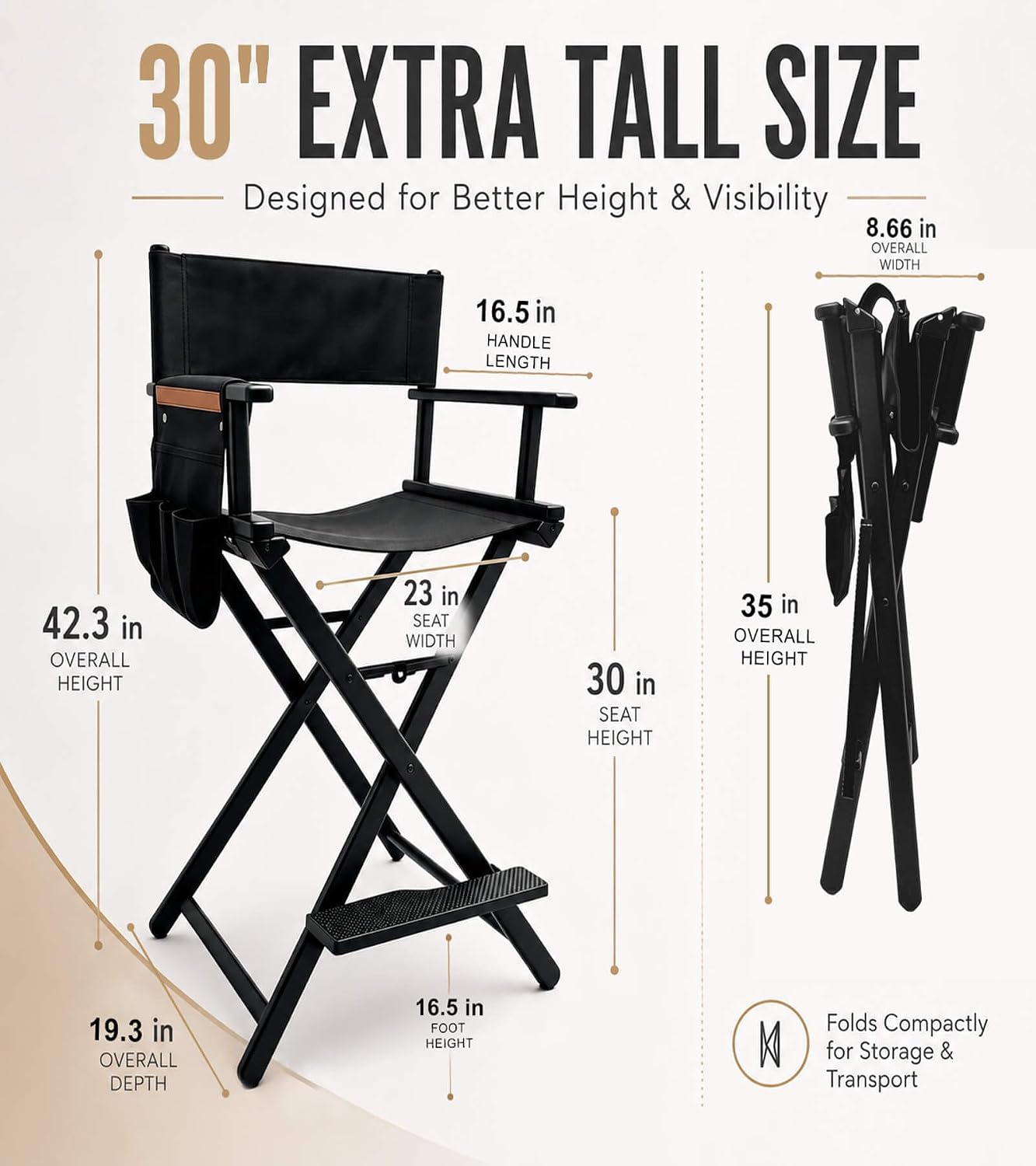 كرسي مدير طويل محمول من الألوم - مراجعة Outdoor Camping High Chair وسعره
