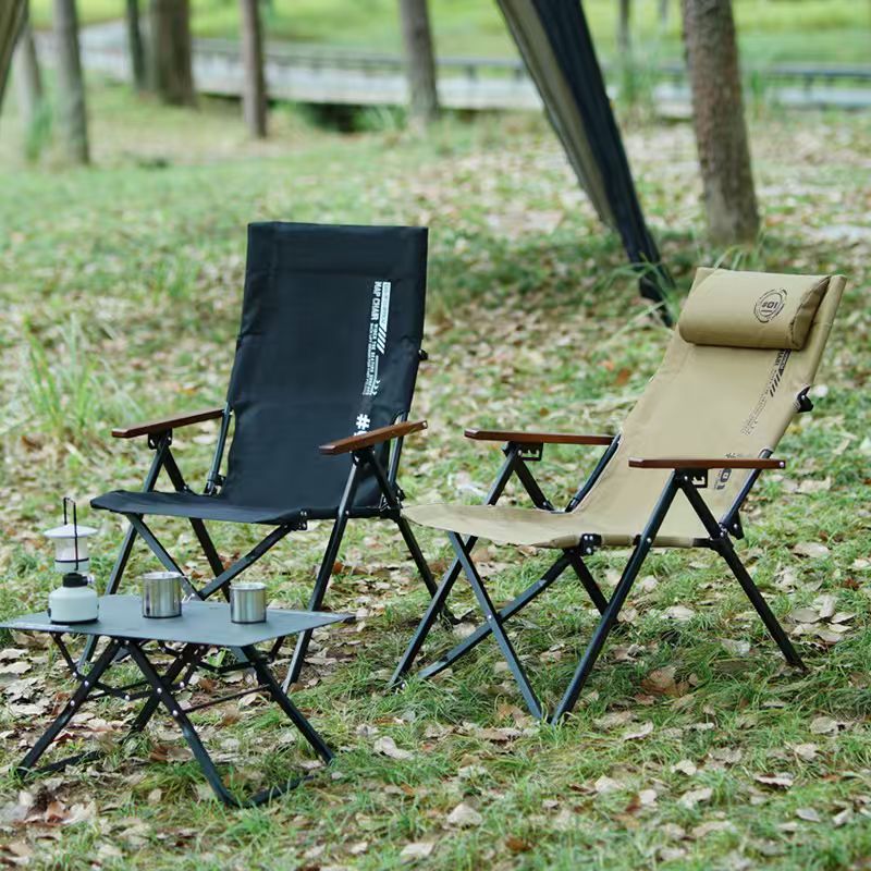 كرسي شاطئ وتخييم قابل للطي بظه - مراجعة Outdoor Camping High Chair وسعره