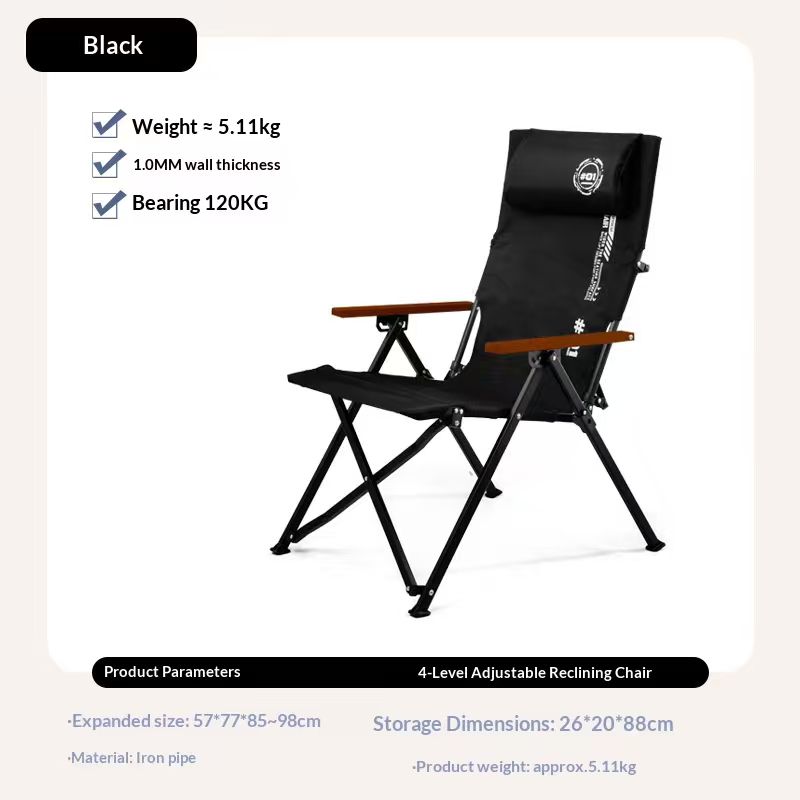 كرسي شاطئ وتخييم قابل للطي بظه - مراجعة Outdoor Camping High Chair وسعره