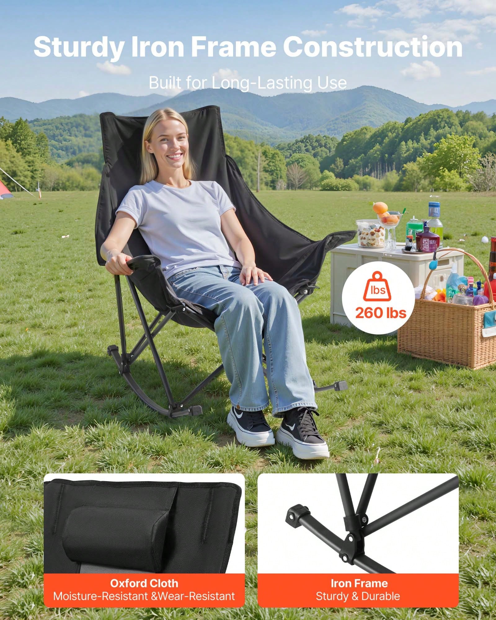 كرسي تخييم مريح، كرسي هزاز قاب - مراجعة Outdoor Camping Rocker وسعره