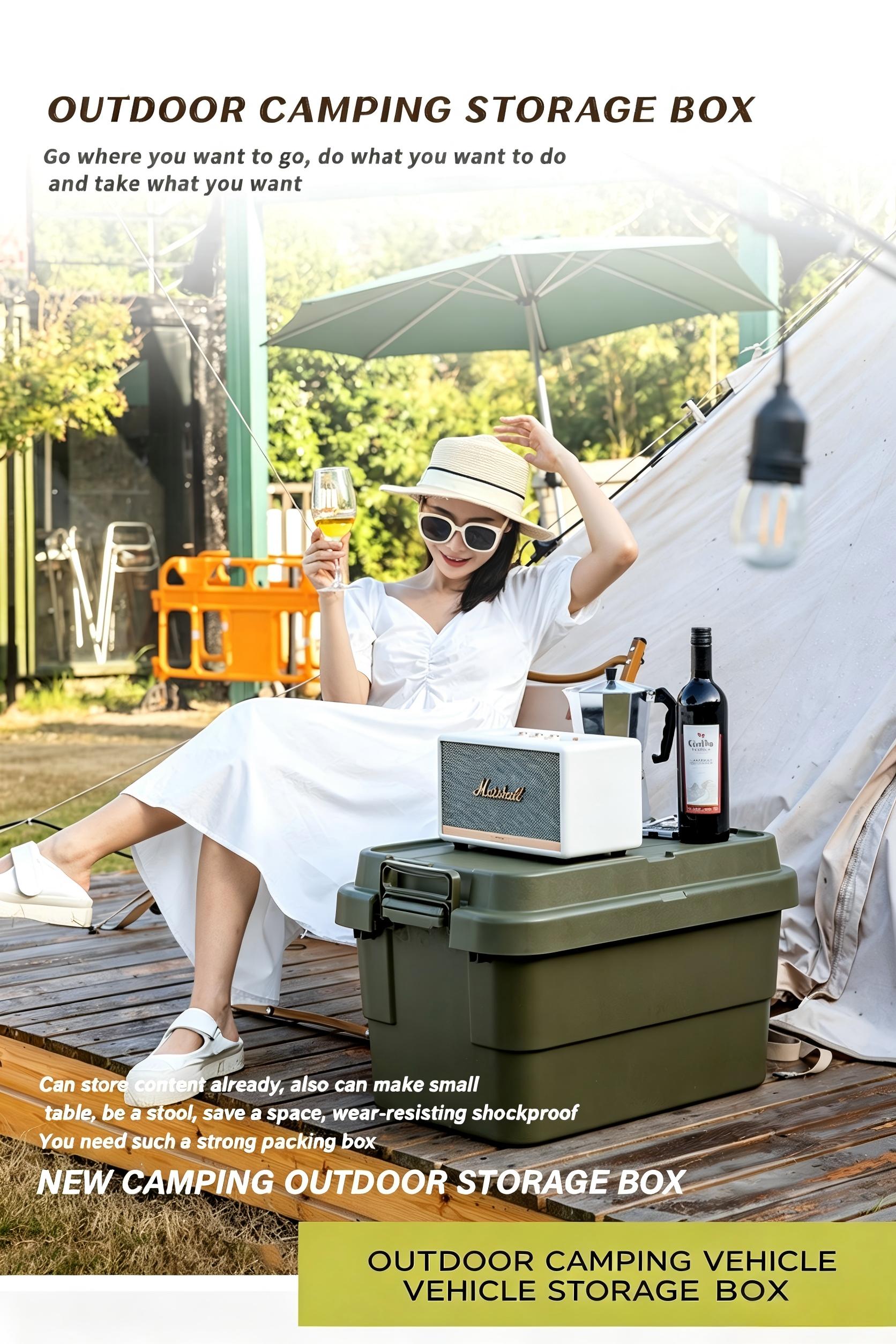 صندوق تخزين كبير وسميك قابل لل - مراجعة Outdoor Camping Storage Box وسعره