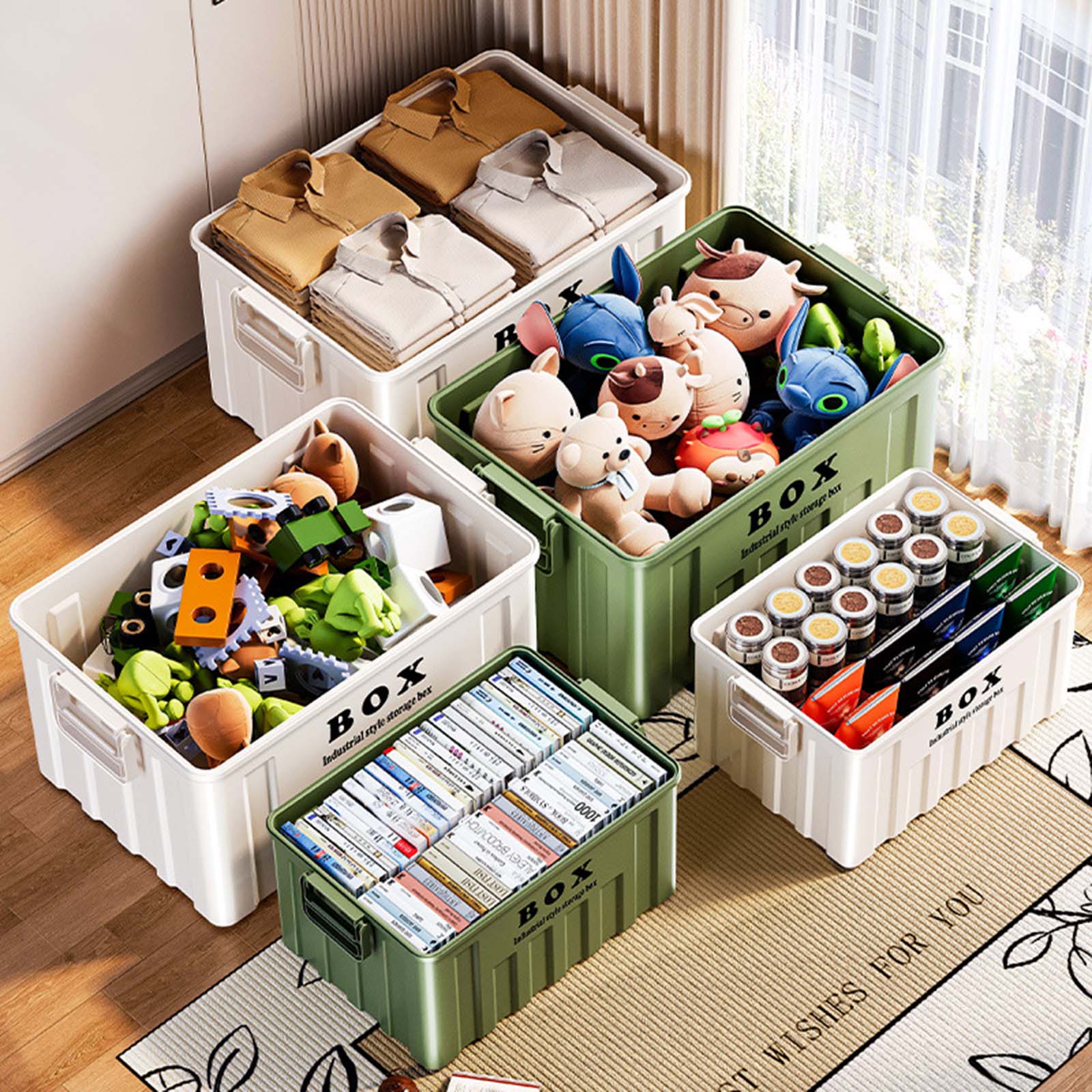 صندوق تخزين بغطاء قابل للتكديس - مراجعة Outdoor Camping Storage Box وسعره