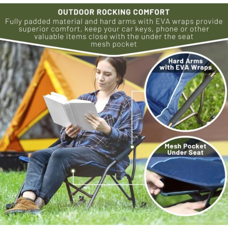 كرسي تخييم هزاز قابل للطي - كر - مراجعة Outdoor Camping Rocker وسعره
