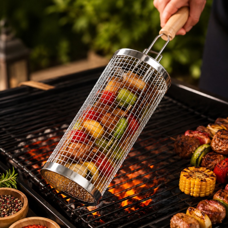 مجموعة سلة شواء دائرية من الفو - مراجعة Outdoor Camping Grill وسعره