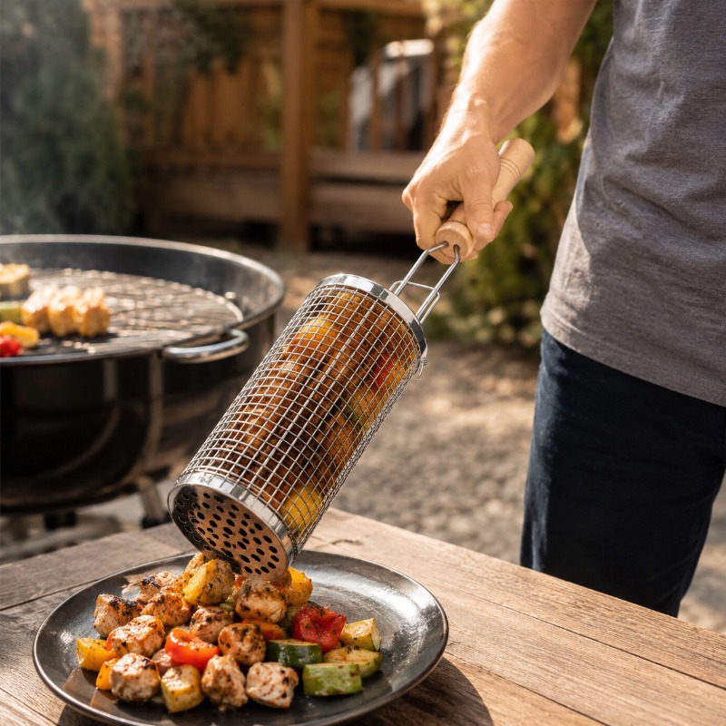 مجموعة سلة شواء دائرية من الفو - مراجعة Outdoor Camping Grill وسعره