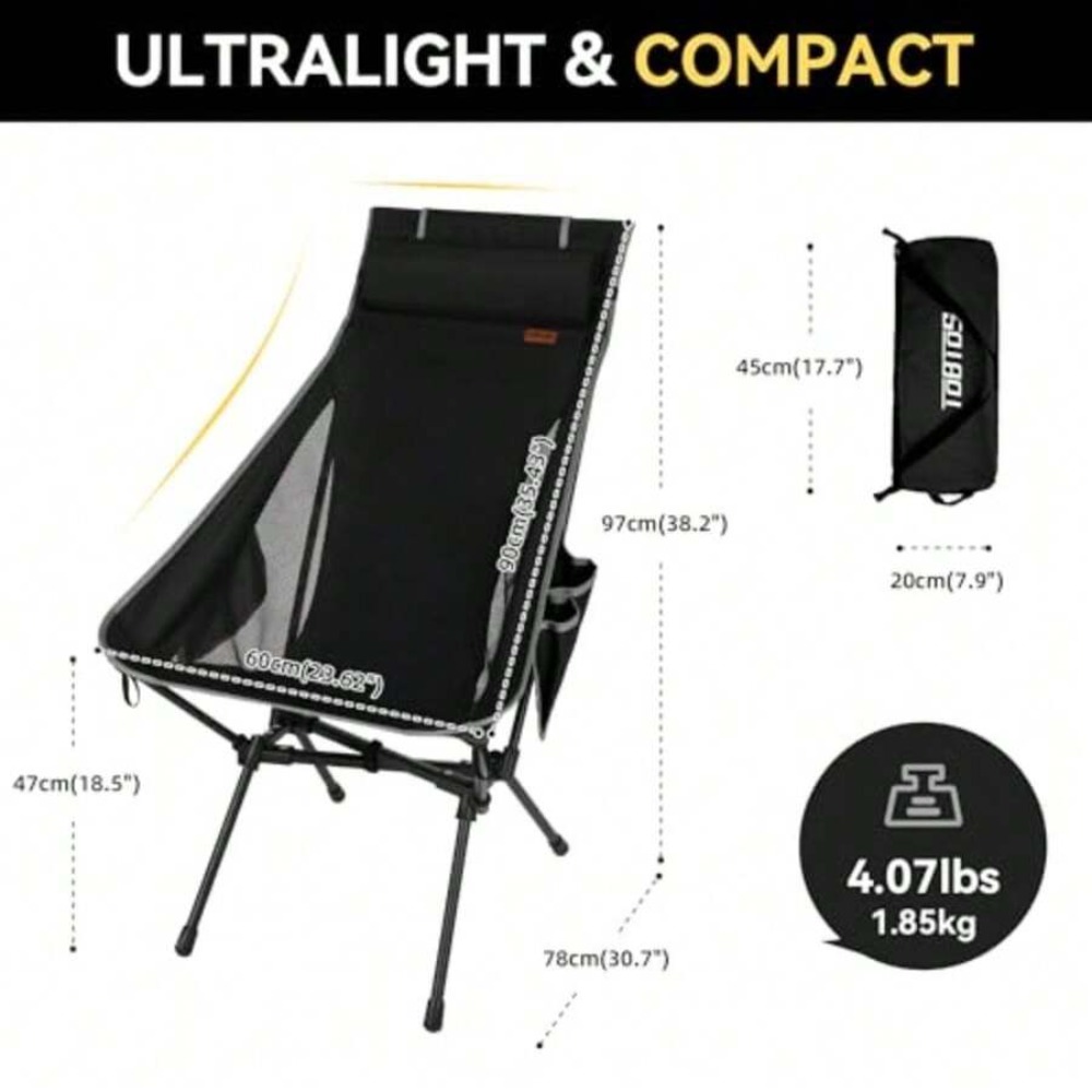 كرسي تخييم خفيف الوزن قابل للط - مراجعة Outdoor Camping High Chair وسعره